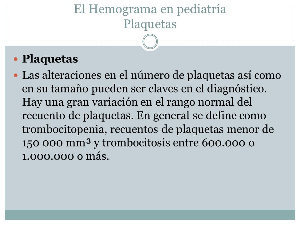 Plaquetas ninos valores de en recuento normales
